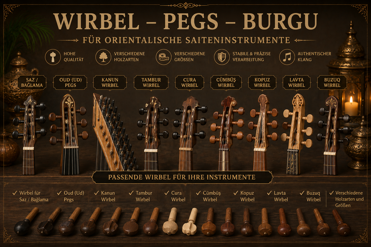 Wirbel – Pegs – Burgu für orientalische Saiteninstrumente category icon/image
