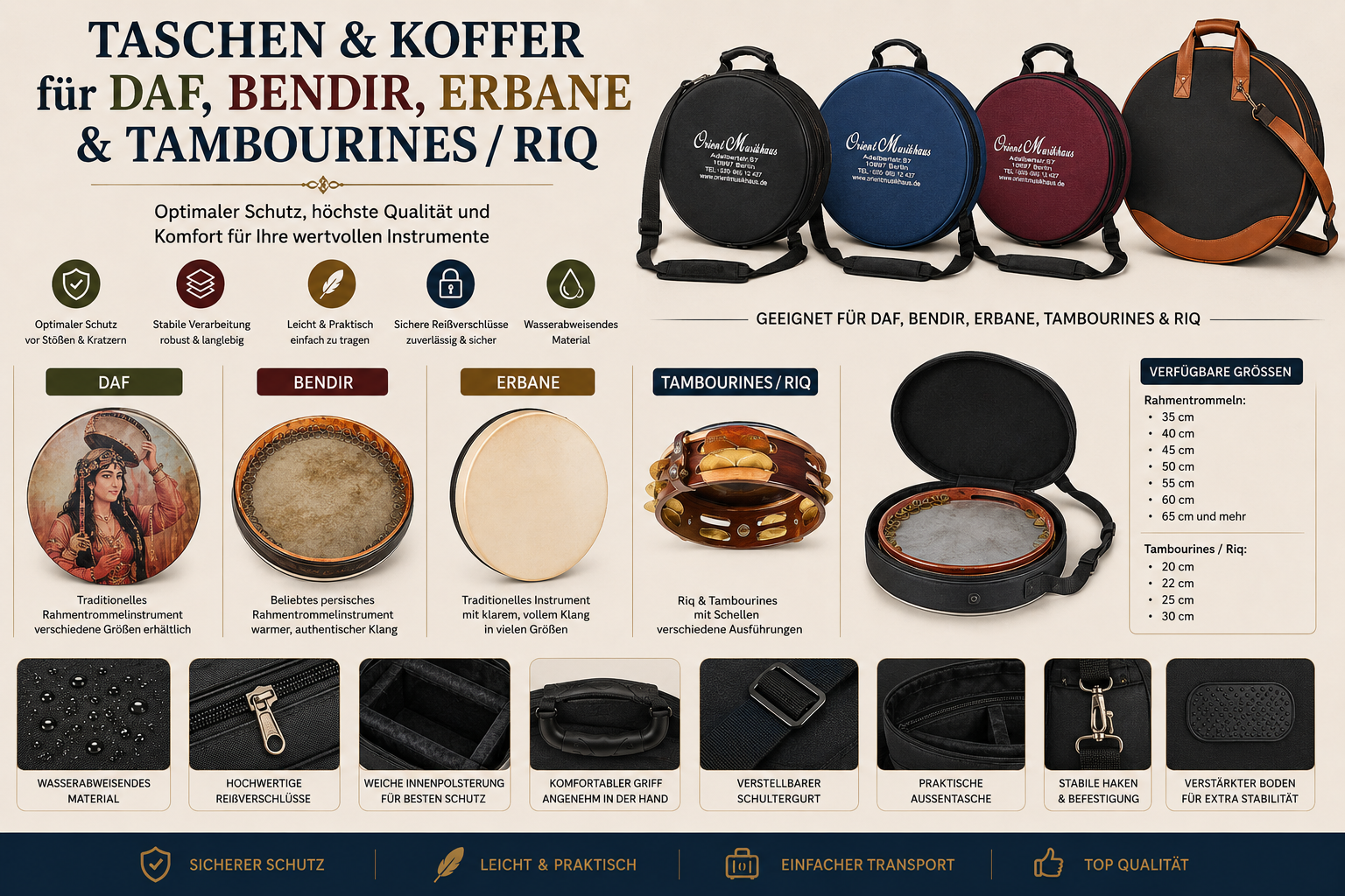 Taschen & Koffer für Daf, Bendir & Erbane category icon/image