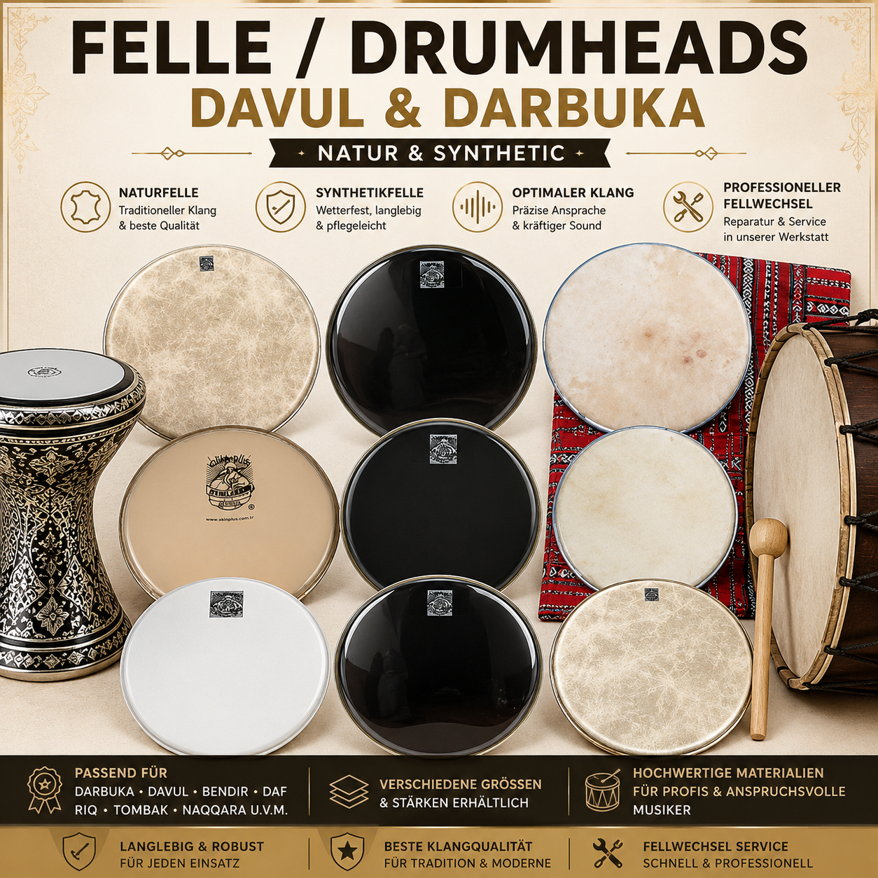 Drumheads – Fell / Skin für Darbuka & Percussion category icon/image