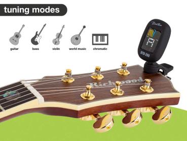 Preview: Chromatischer Clip-Tuner (auch G+B+U+V), Vollfarbdisplay, 430-450Hz