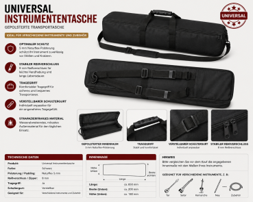 Ständer Tasche – Gepolsterte Tragetasche für Notenständer & Musikständer