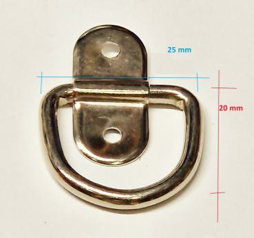 Preview: Edelstahl Augplatte / Klappauge mit D-Ring