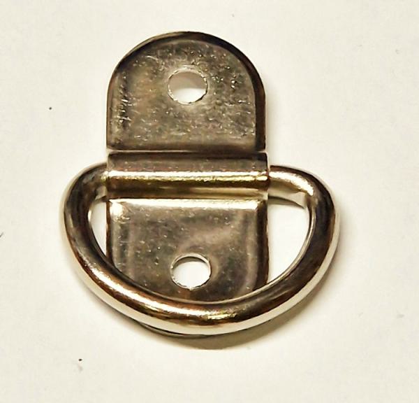 Edelstahl Augplatte / Klappauge mit D-Ring