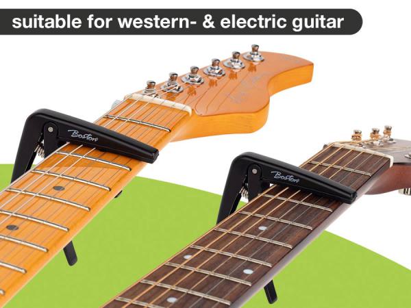 Federbelasteter Kapodaster für Akustische oder Elektrische Gitarre, schwarz