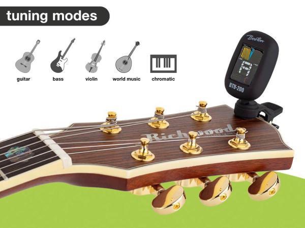 Chromatischer Clip-Tuner (auch G+B+U+V), Vollfarbdisplay, 430-450Hz