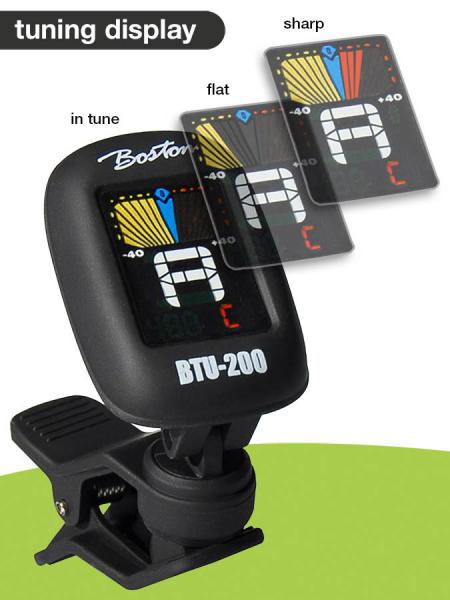 Chromatischer Clip-Tuner (auch G+B+U+V), Vollfarbdisplay, 430-450Hz