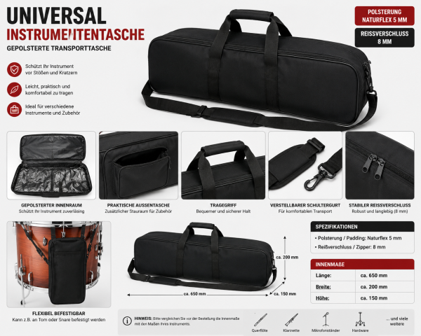 Ständer Tasche – Gepolsterte Tragetasche für Notenständer & Musikständer