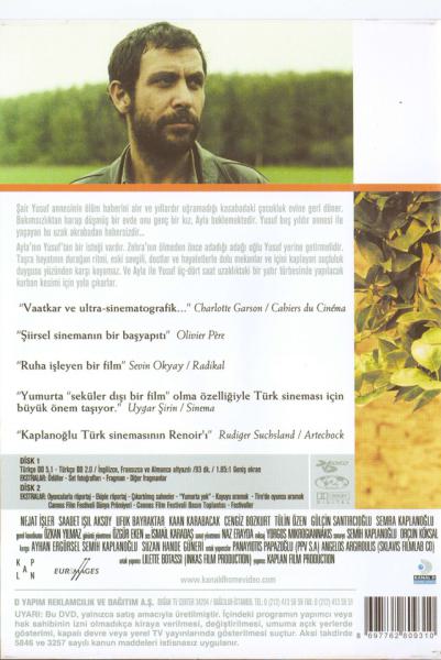 Yumurta (DVD), Semih Kaplanoğlu’nun yönettiği ve Nejat İşler ile Saadet Işıl Aksoy’un rol aldığı etkileyici bir Türk dram filmidir.